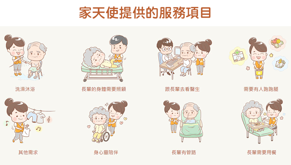 家天使提供的照顧服務