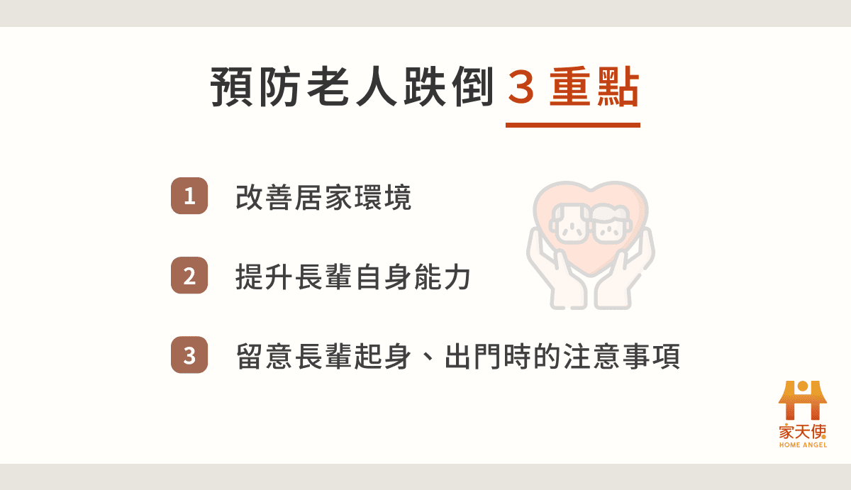 預防老人跌倒 3 重點